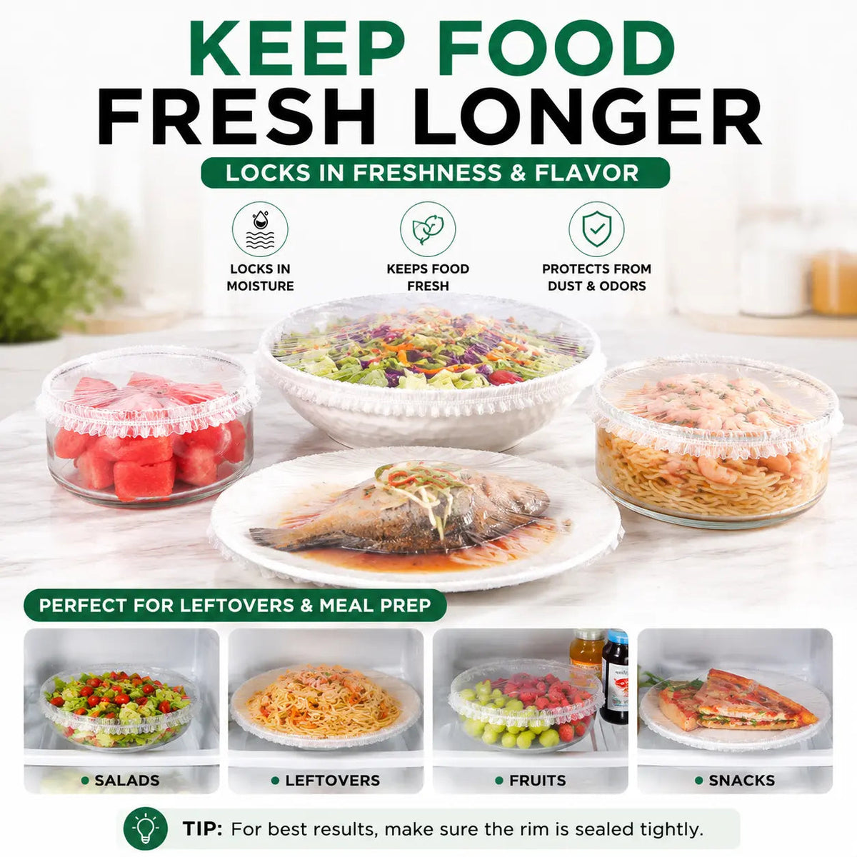 🔥 LAST DAY: Buy 1 Get 1 FREE | 100PCS Disposable Stretch Food Covers for Bowls & Plates