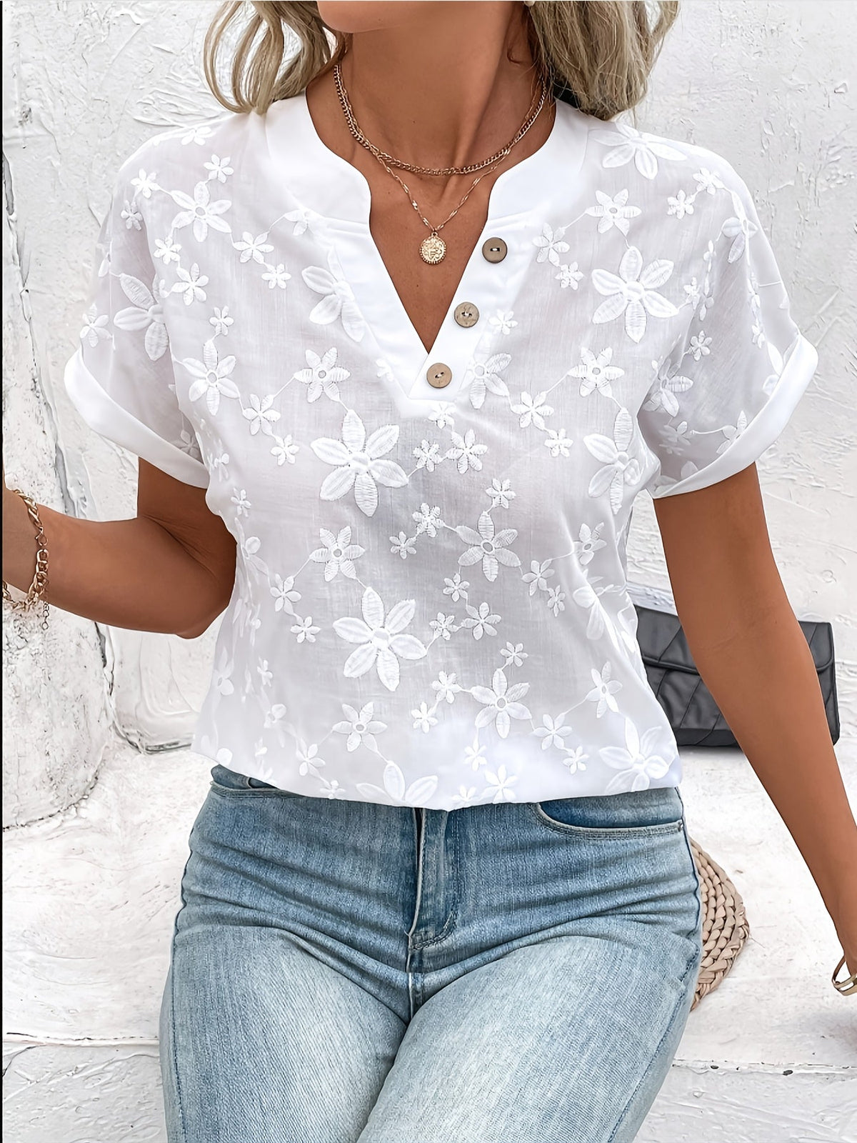 Liana Floral Draped Blouse