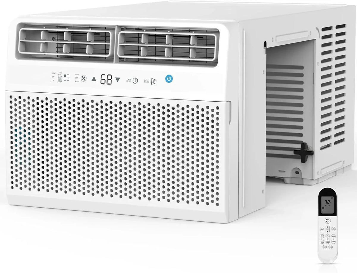 Quiet Window Air Conditioner 6000/10,000/1,2000 BTU, Window AC Unit Cooling Room 450sq.ft